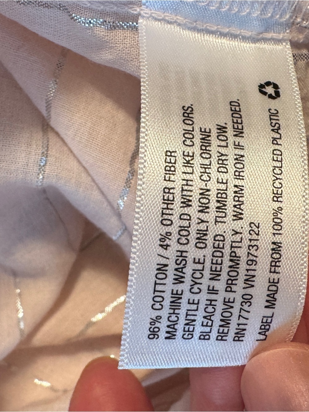 Light pink button down shirt with silver stripes - Picture 8 of 8